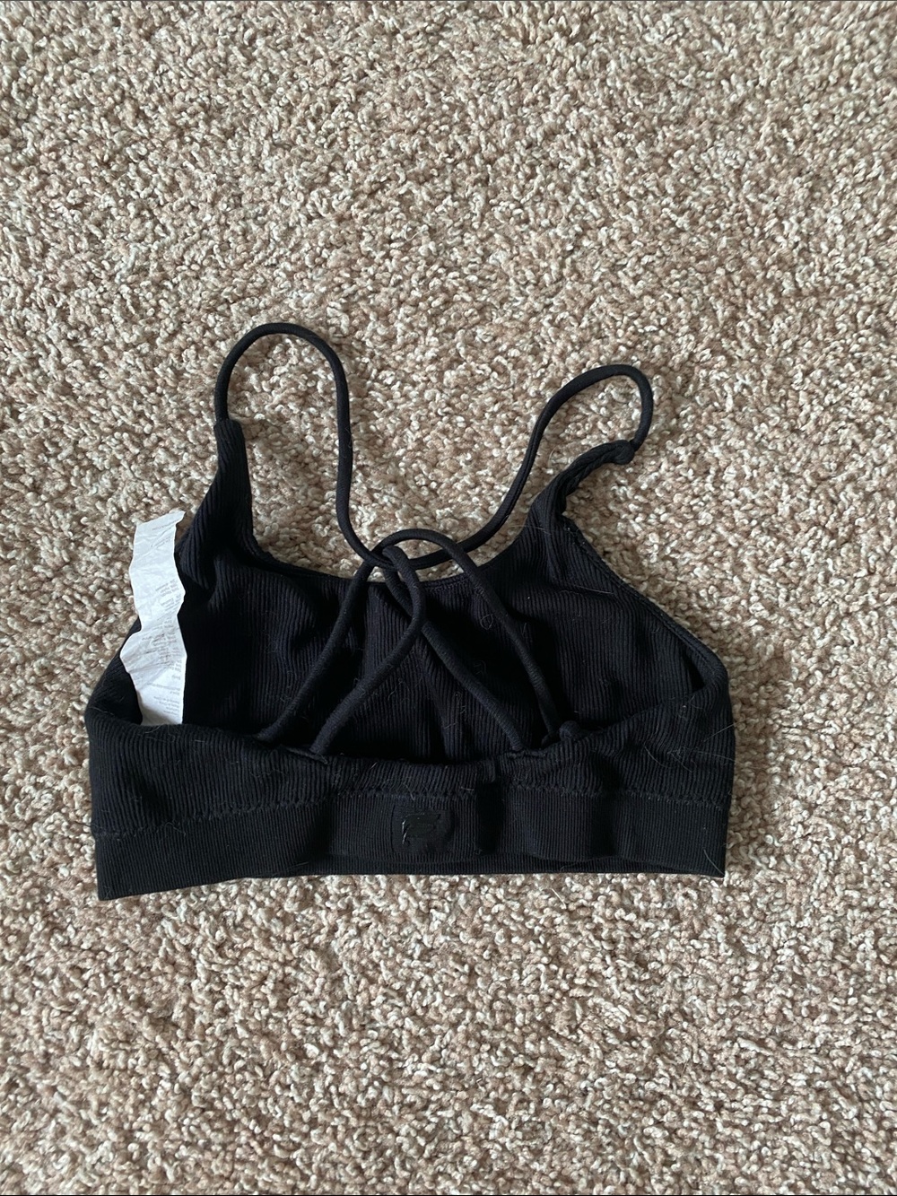 Fabletics Black Ribbed Bralette with Thin Straps - Picture 2 of 2
